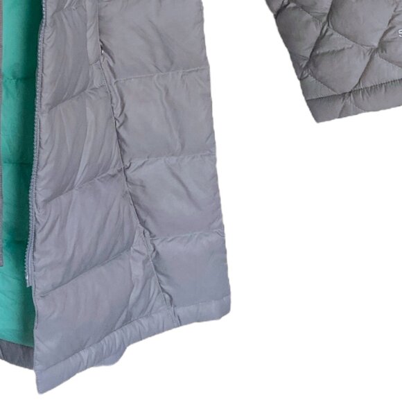 The North Face Girls  (M) 10/12 Gray 550 Series Goose Down Puffer Hoodie Jacket - Picture 5 of 10